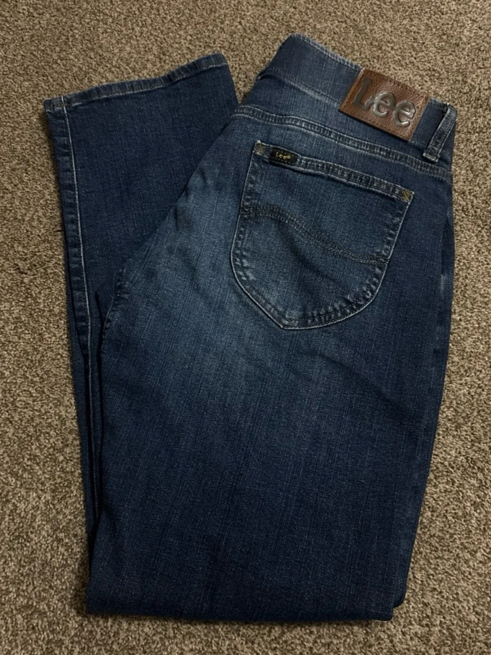 Lee Men's Slim Straight Jeans in Dark Blue Wash